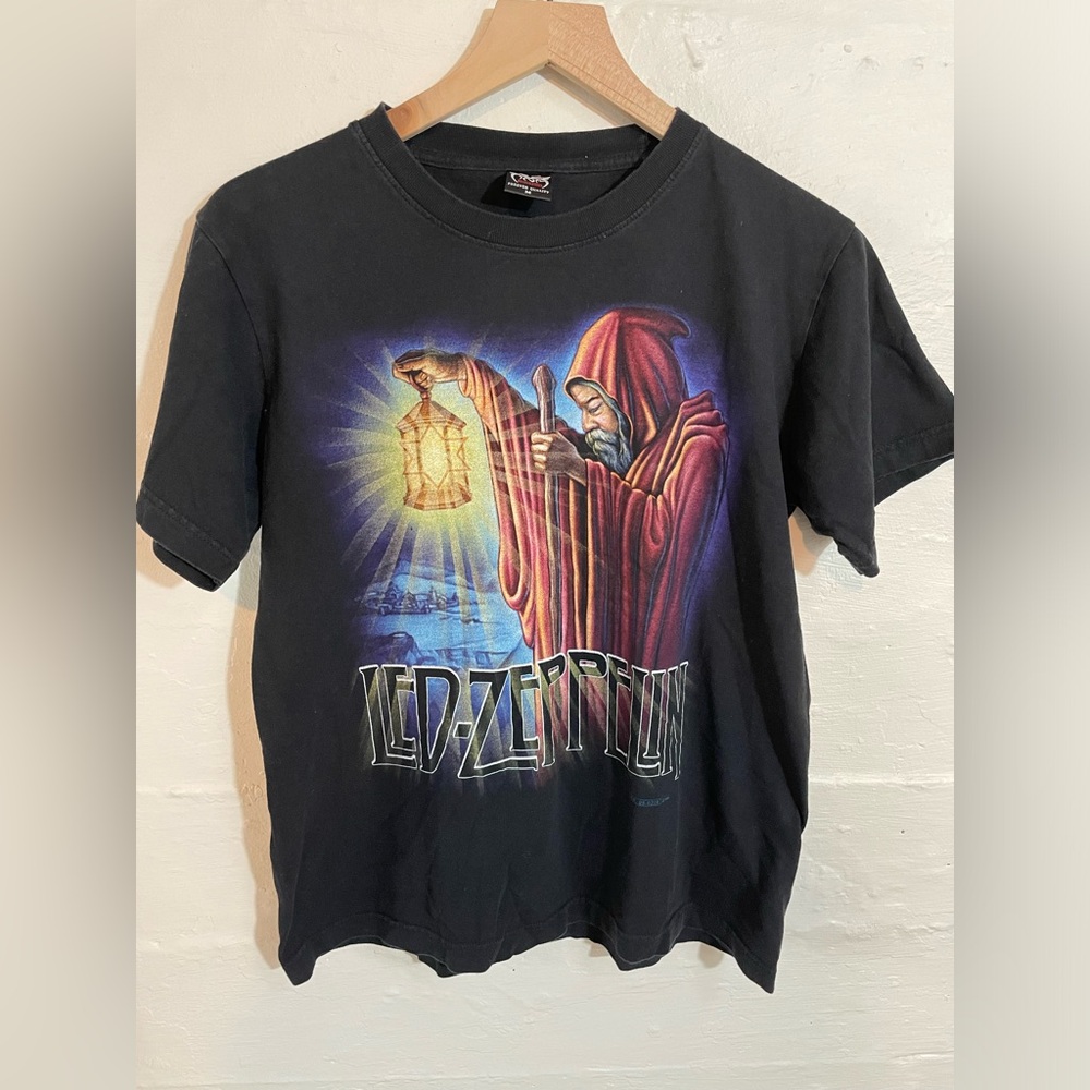 Vintage art Led Zeppelin Back Print Rock T shirt‎ size M